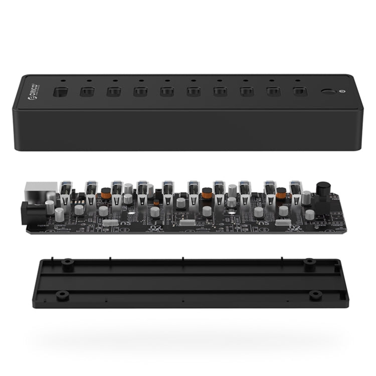 HUB USB 2.0 ORICO 10 ports pour PC - Accessoire Gaming Noir