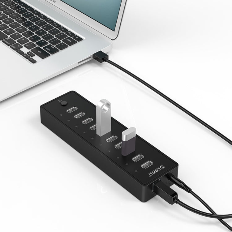 HUB USB 2.0 ORICO 10 ports pour PC - Accessoire Gaming Noir