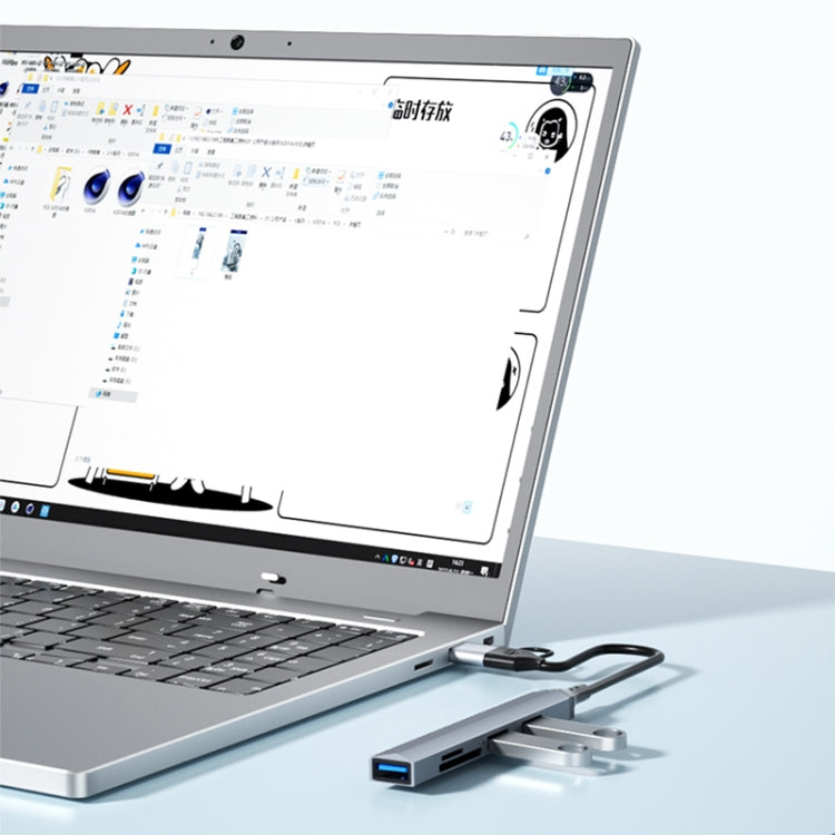 V253B Adaptateur HUB de station d'accueil multifonction USB + USB-C/Type-C vers USB 5 en 1, V253B