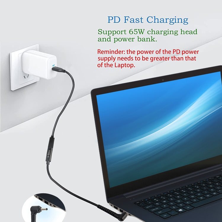 USB-C/Type-C to 4.0 x 1.35mm AC Power Adapter Charger Cable, 4.0 x 1.35mm