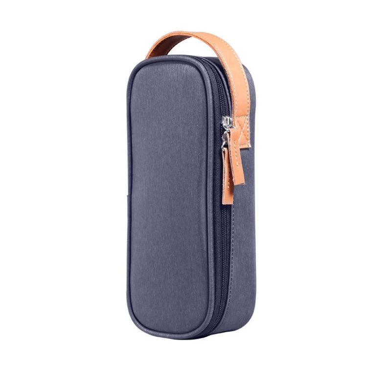 Multifunctional headphone charger data cable storage bag, ultra-fiber portable power supply, size: M, 16.5x6x23.5 cm (grey), M