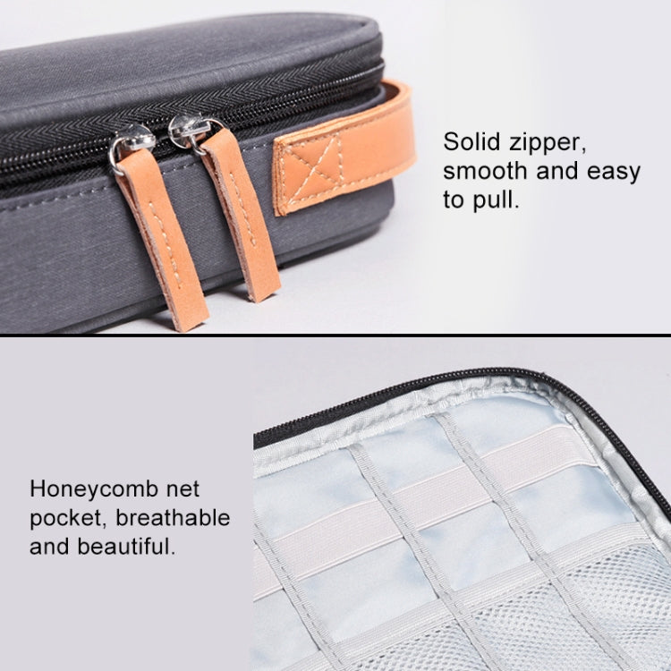 Multifunctional headphone charger data cable storage bag, ultra-fiber portable power supply, size: M, 16.5x6x23.5 cm (grey), M