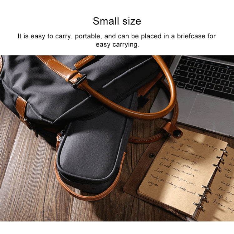 Multifunctional headphone charger data cable storage bag, ultra-fiber portable power supply, size: M, 16.5x6x23.5 cm (grey), M