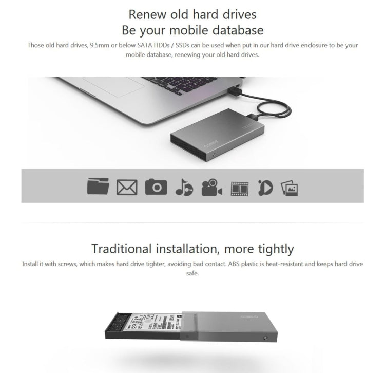 Boîtier Disque Dur Externe USB 3.0 2.5" pour SSD et HDD
