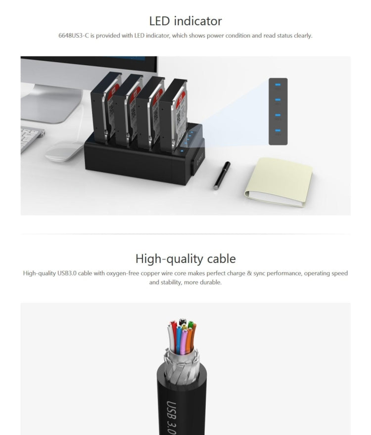 Boîtier de disque dur externe 4 baies USB 3.0 pour PC