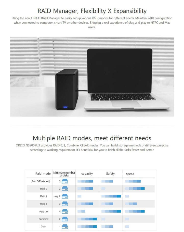 Boîtier de disque dur externe RAID USB 3.0 pour PC