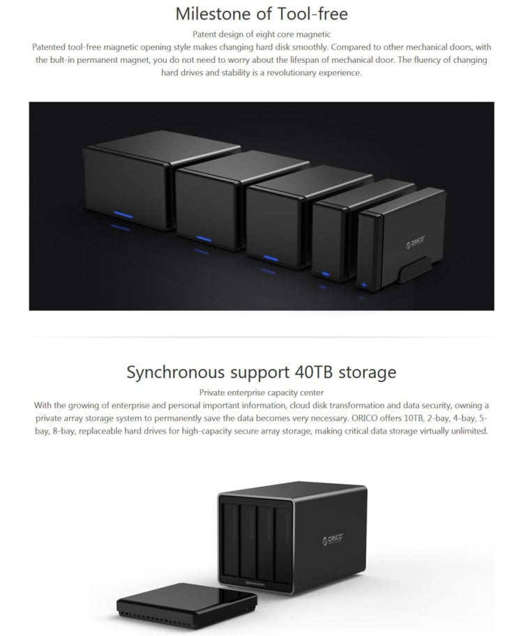 Boîtier de disque dur externe USB-C 4 baies pour gaming