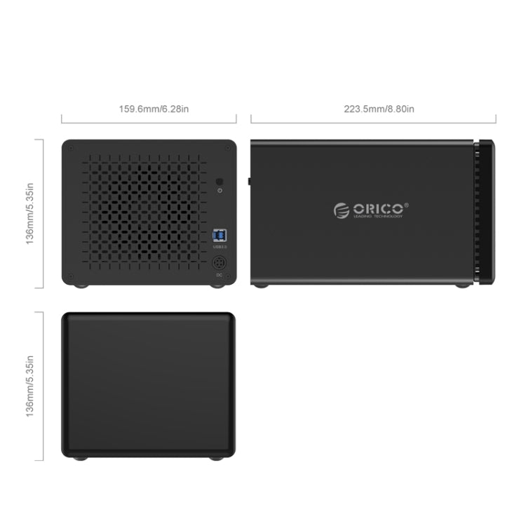 ORICO NS500-RU3 5 Bay USB 3.0 Type-B to SATA External Hard Drive Enclosure Storage Case HDD Docking Station with Raid for 3.5 inch SATA HDD, Support UASP Protocol, USB 3.0 Type-B to SATA with Raid