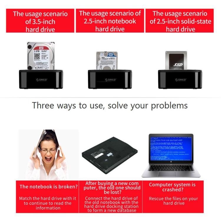 Station d'accueil USB 3.0 pour disque dur SATA - ORICO