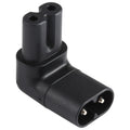 C7 to C8 Elbowed AC Power Plug Adapter, Converter Plug, C7 to C8 Elbow