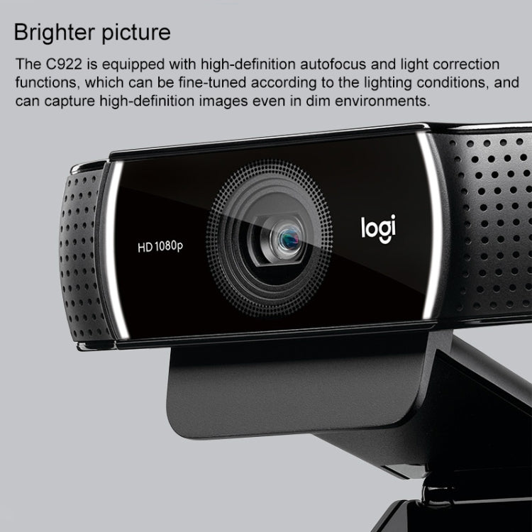 Logitech C922 HD 1080P Gaming Webcam with Microphones