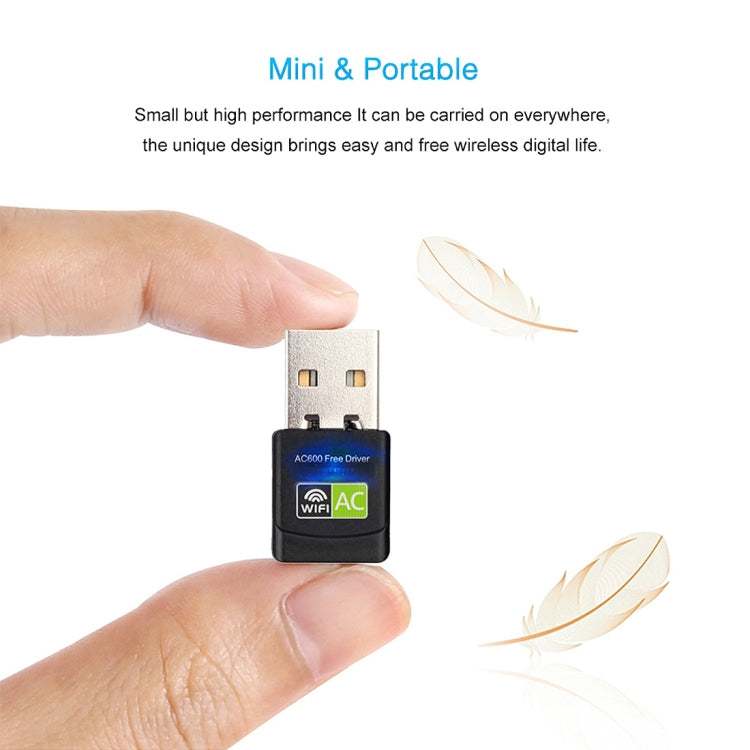 Adaptateur WiFi USB AC600Mbps pour PC - Double bande 2,4/5