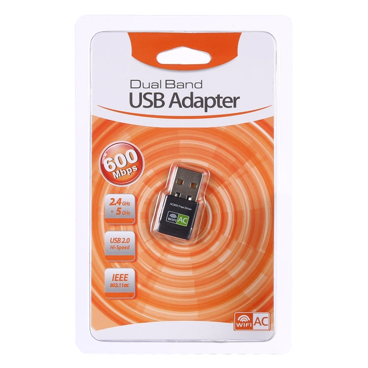 Adaptateur WiFi USB AC600Mbps pour PC - Double bande 2,4/5