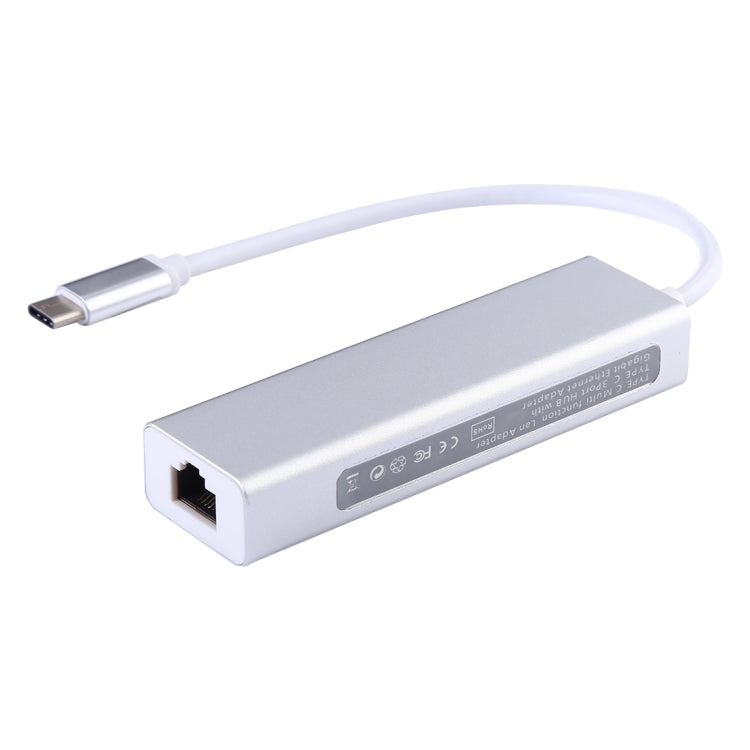 HUB USB-C Aluminium 3 Ports + Adaptateur Ethernet Gigabit