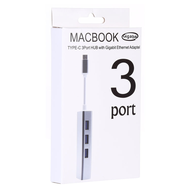 HUB USB-C Aluminium 3 Ports + Adaptateur Ethernet Gigabit
