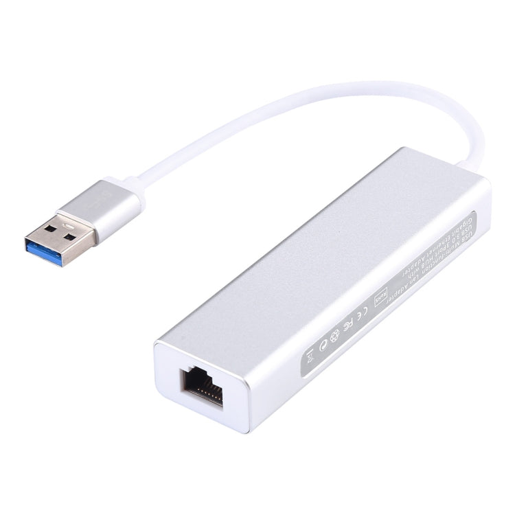 HUB USB 3.0 Aluminium 3 Ports + Adaptateur Ethernet Gigabit