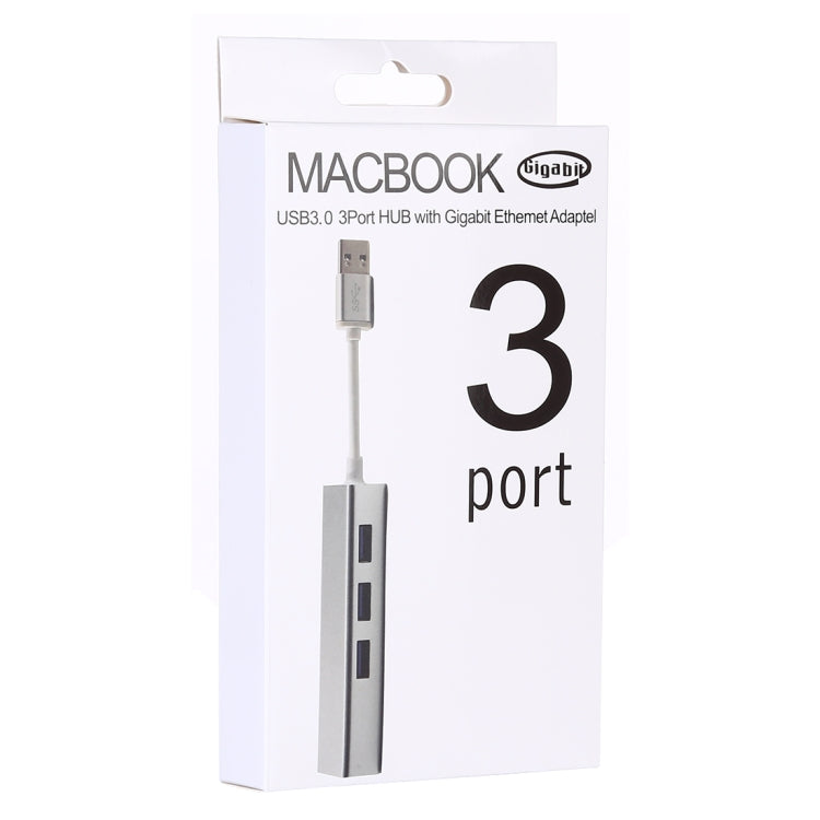 HUB USB 3.0 Aluminium 3 Ports + Adaptateur Ethernet Gigabit