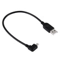 90° Mini USB Cable for PC - Charge and Data 28 cm