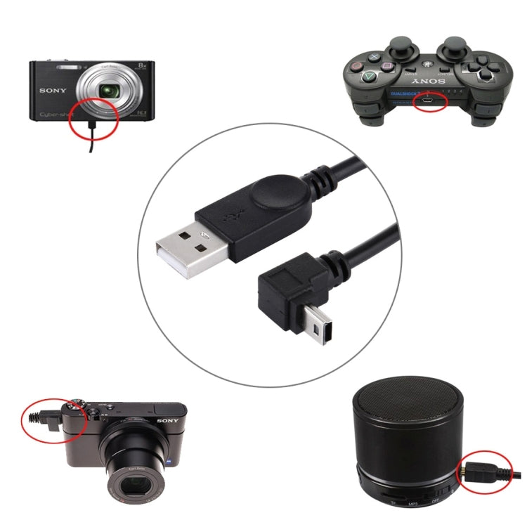 Mini USB 90° Cable - Convenient 28 cm Gaming Accessory