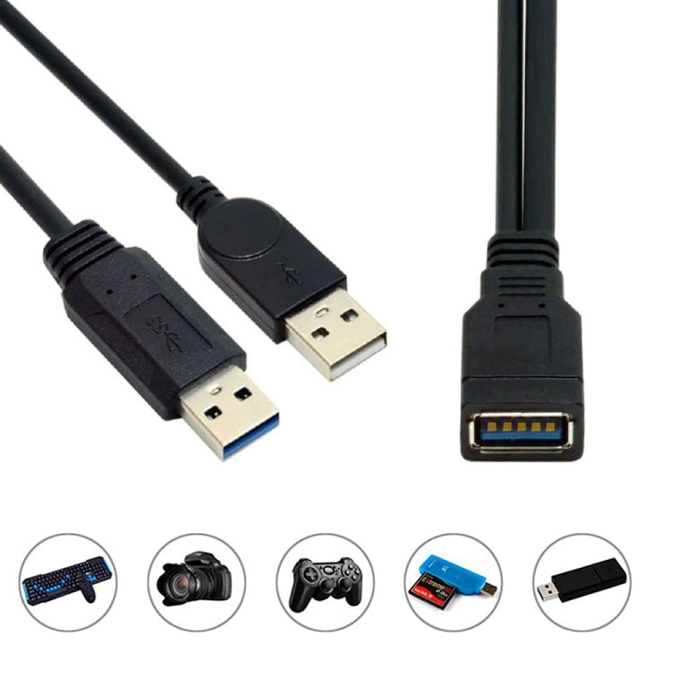 Câble USB 3.0 2 en 1 pour PC - Pratique et Compact 29 cm