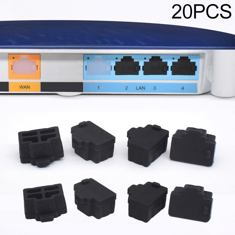 Bouchons anti-poussière RJ45 en silicone pour PC - 20 PCS