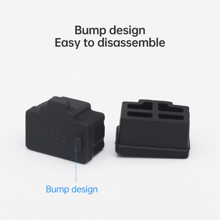Bouchons anti-poussière RJ45 en silicone pour PC - 20 PCS