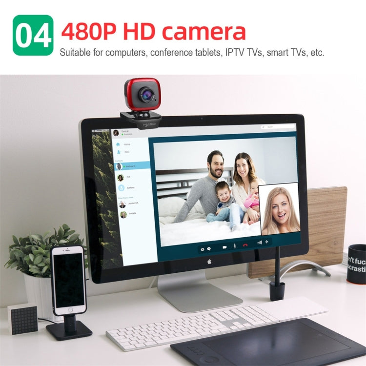 Caméra HD 480P HXSJ A849 pour PC - Accessoire Gaming 360°
