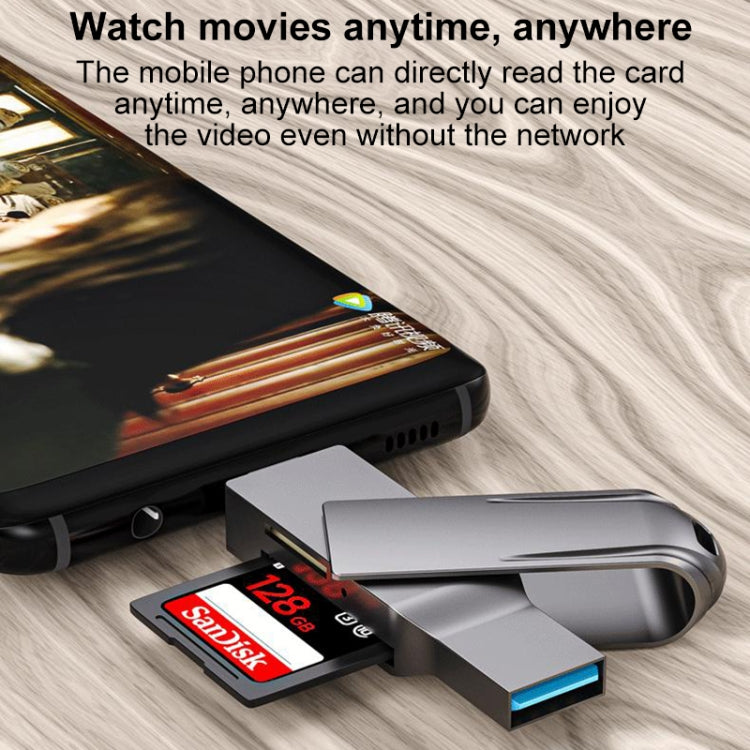 2-in-1 USB-C/Type-C to USB 3.0 Multifunction Card Reader, Type-C to USB 3.0