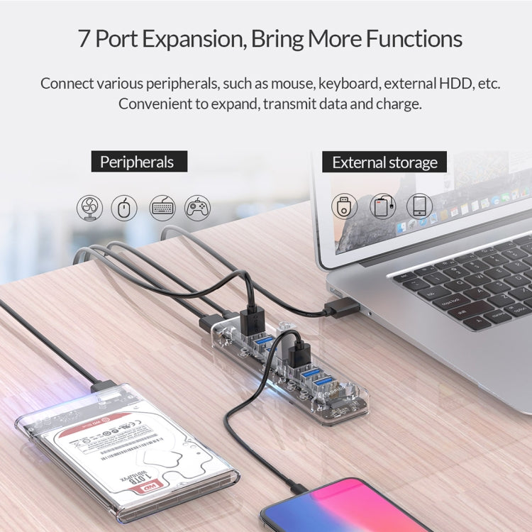 HUB USB 3.0 ORICO F7U : 7 Ports pour Gaming et Bureautique
