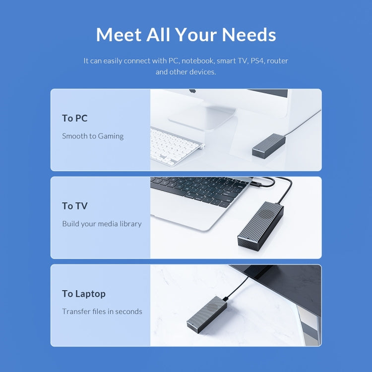 Boîtier SSD USB 3.2 NVMe M.2 pour PC - ORICO M2PVC3-G20