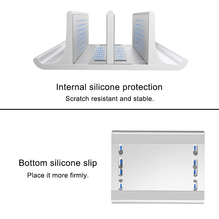 Support de rangement vertical pour PC portable en aluminium