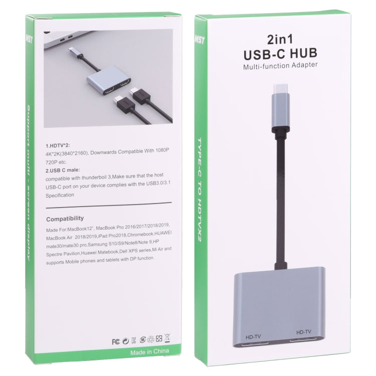 Adaptateur HUB USB-C 2 en 1 pour PC et HDTV - Gaming Optimal