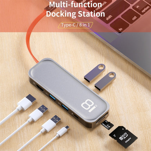Adaptateur HUB 8 en 1 Type-C pour PC Gaming et HDMI