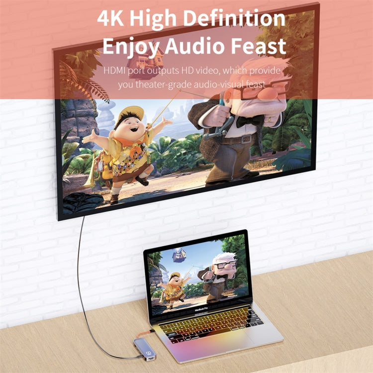 Adaptateur HUB 8 en 1 Type-C pour PC Gaming et HDMI