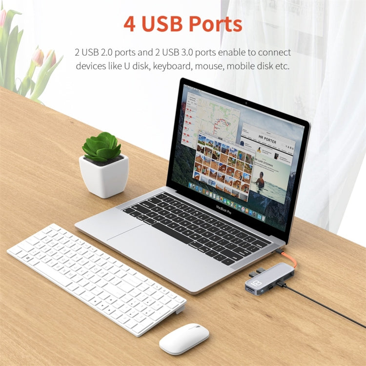 Adaptateur HUB 8 en 1 Type-C pour PC Gaming et HDMI