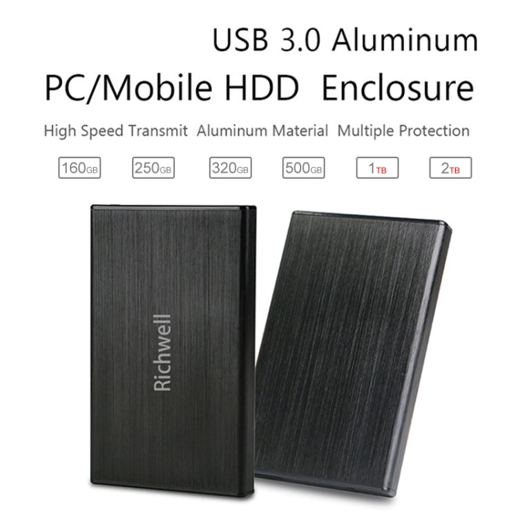 Richwell SATA R23-SATA-250GB 250GB 2.5 Inch USB3.0 Interface Mobile Hard Drive, 250GB