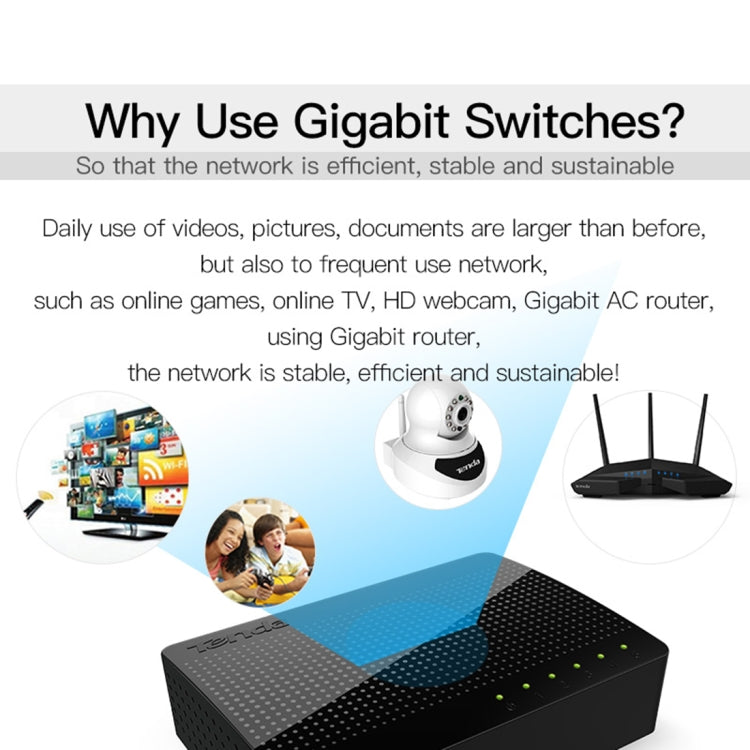 Switch Ethernet Tenda SG105 5 Ports Gigabit pour PC Gaming