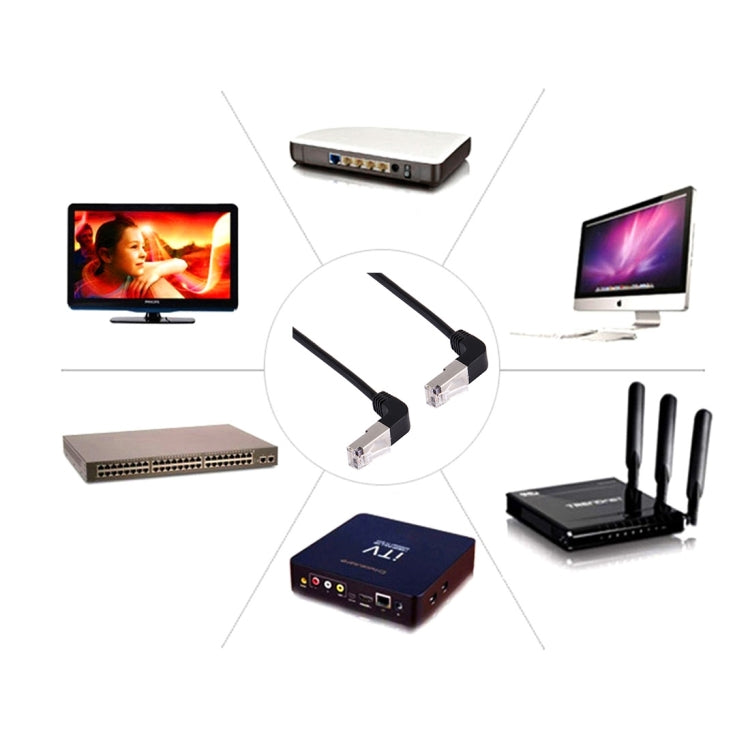 1m RJ45 Angled LAN Network Cable for Gaming PC