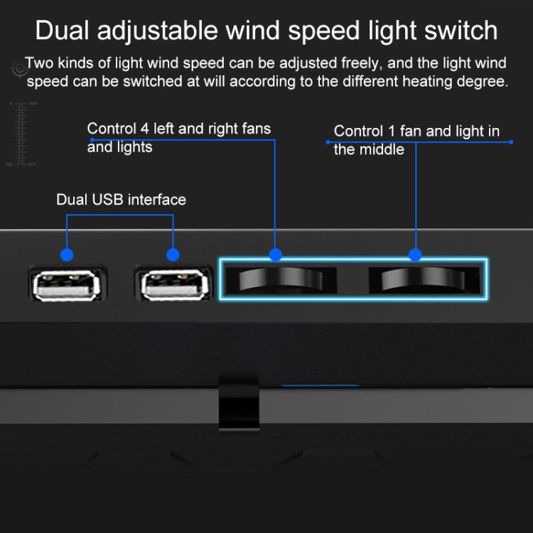 Gaming Laptop Stand with Radiator and 2 USB Ports