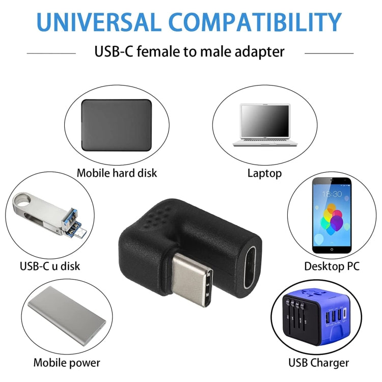 Adaptateur USB-C / Type-C mâle vers femelle en forme de U, Type-C to Type-C