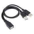 Câble USB femelle vers 2 mâles - Accessoire Gaming 30 cm