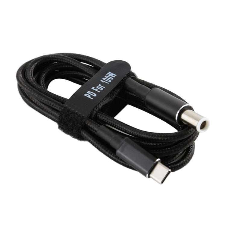Câble de charge d'alimentation en nylon tissé PD 100 W 7,4 x 0,6 mm mâle vers USB-C/Type-C mâle pour Dell, longueur du câble : 1,7 m, 7.4 x 0.6mm for Dell