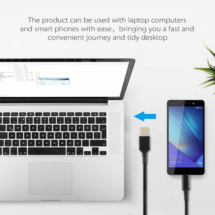 Câble Charge Nylon Tissé USB-C 1,7 m pour PC Gaming Lenovo