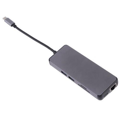8-in-1 Type-C PC Adapter: HDMI, USB, LAN, and More
