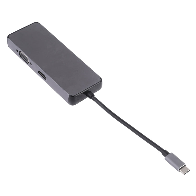 8-in-1 Type-C PC Adapter: HDMI, USB, LAN, and More