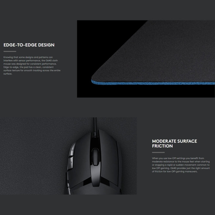Tapis de souris gaming Logitech G640 - Doux et performant