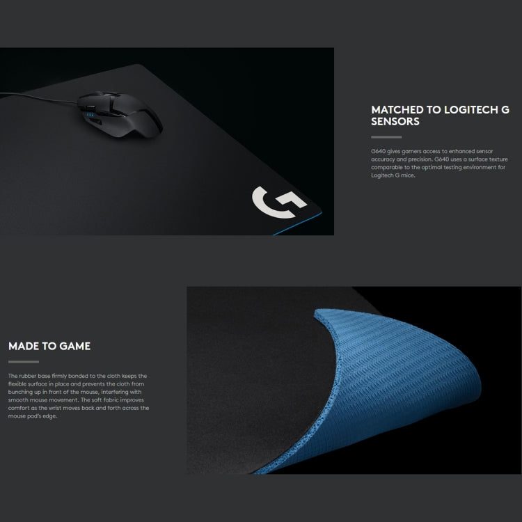 Tapis de souris gaming Logitech G640 - Doux et performant