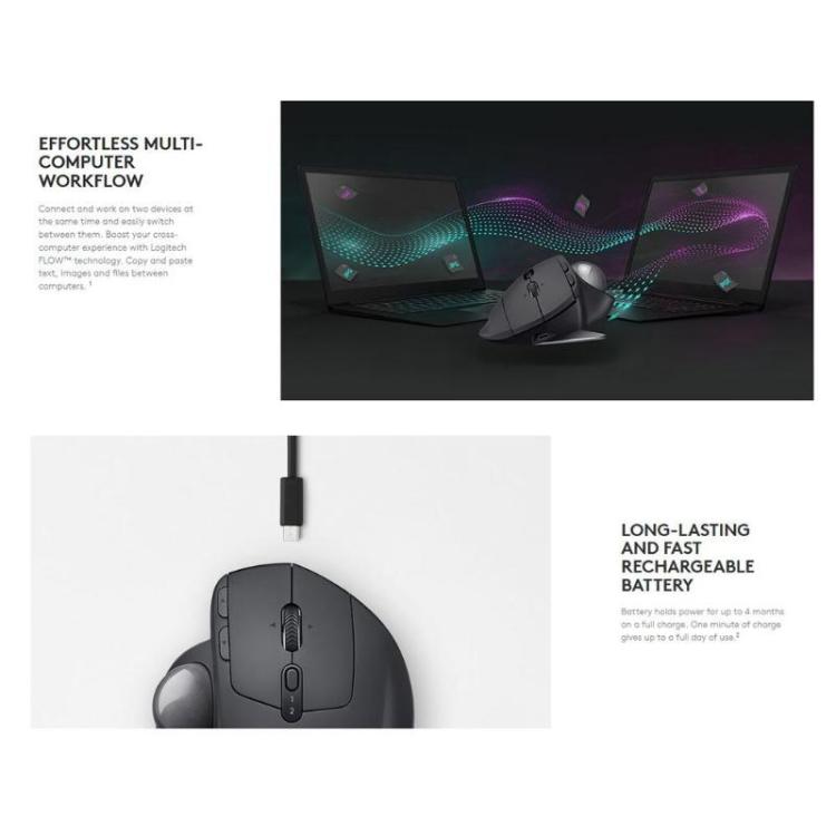 Souris Gaming Logitech MX ERGO : Trackball Bluetooth sans