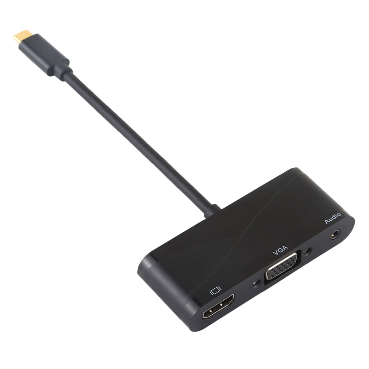 USB 2.0 + Port Audio + VGA + Adaptateur HUB HDMI vers USB-C/Type-C, Black, White