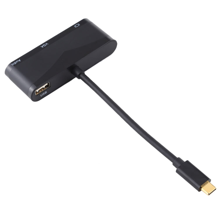 USB 2.0 + Port Audio + VGA + Adaptateur HUB HDMI vers USB-C/Type-C, Black, White